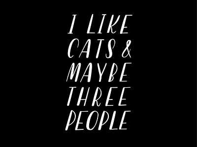 I Like Cats all caps hand writing lettering procreate san serif vectorized