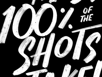 Shots black brush pen brush script lettering white