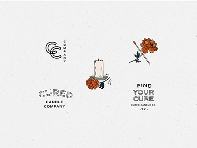 Cured Candle Co. Submarks branding design graphic design logo typography