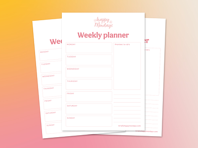 Weekly planner printable download design journal design layout design page layout design planner design print design print download print layout printable