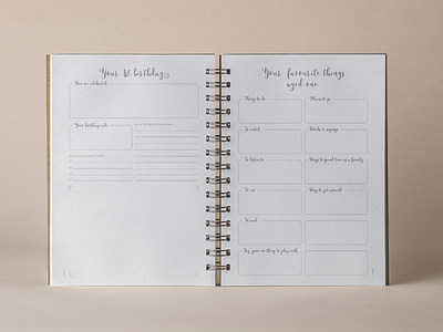 Page layout design for yearly journal diary double page spread journal journal design layout design page layout print design