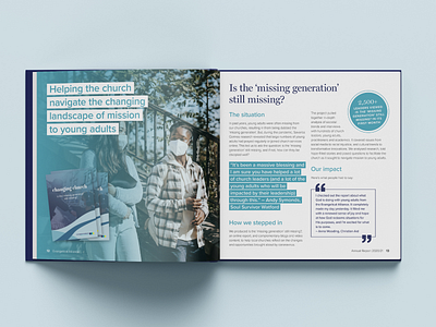 Book design layout and typography for annual report