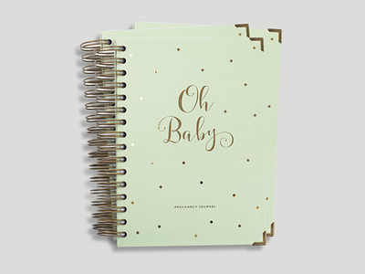 Pregnancy journal hardback spiral cover with gold foil embossing
