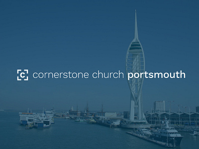 Cornerstone Logo blue church flat design logo logo design portsmouth
