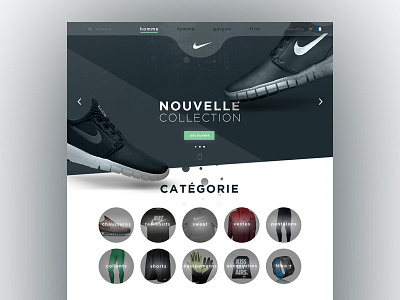 Nike design photoshop psd site test ui ux web