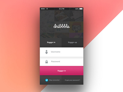 Dribbble • Sign in app design dribbble page phone photoshop ui web