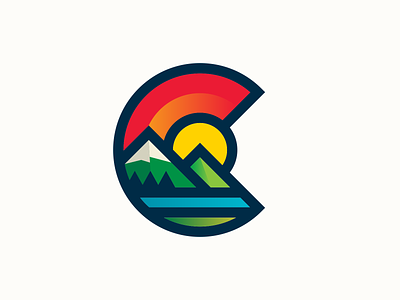 Chaffee County Colorado Logo colorado colorful logo mountains thicklines