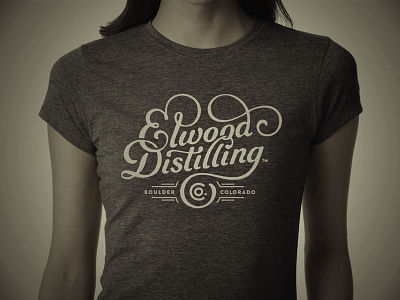 Elwood Distilling Co. lettering