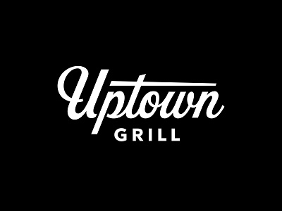 Uptown Grill lettering logo script