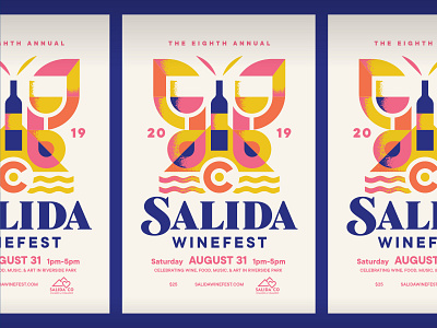 Salida Winefest 2019 butterfly colorado festival illustration mountain poster salida water wine