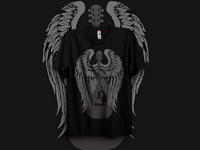 Wings Guitar T-shirt Designs