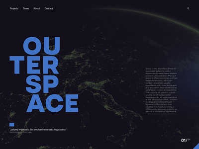 Outer Space Concept 2018 brasov design design agency illustration typography ui ux vector webpage design