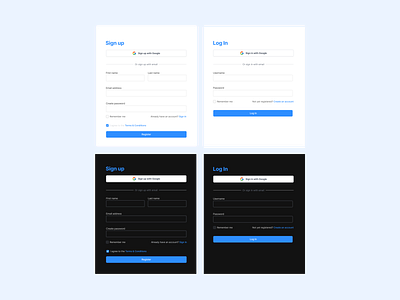 Sign up and log in forms app branding design graphic design illustration logo typography ui ux vector