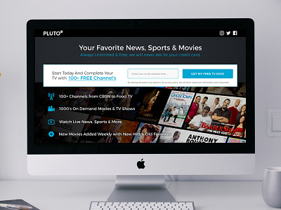 PlutoTV Responsive Landing Page