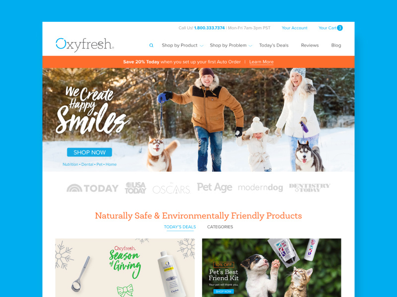 Oxyfresh Homepage ecommerce clean minimal homepage ui design web