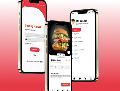 Foodie Delivery App app branding design graphic design illustration ui ux vector