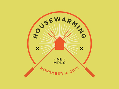 Housewarming Badge badge fire home house housewarming ray style warming