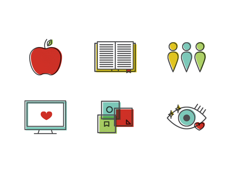 2014 Resolutions Icons (GIF) apple book color computer gif imac line location new years people shapes texture