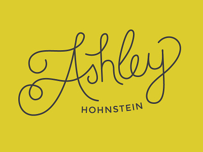 New Personal Mark ashley cursive custom hohnstein lettering logo script type typography