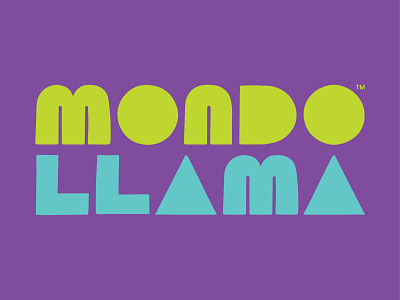 Mondo Llama Logo art brand branding color crafts geometric hand drawn lettering logo modular target typography