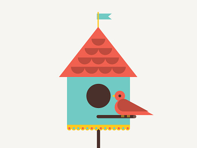 Birdhouse bird birdhouse color fun geometric idk illustration primary yay