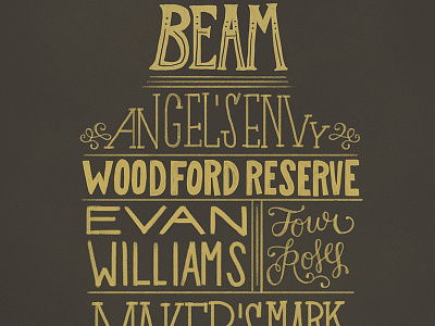 Bourbon Print alcohol bottle bourbon heritage lettering script slab type typography vintage