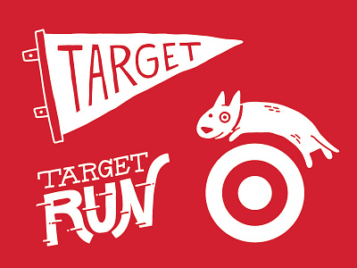 Target Wallpaper Illustrations bullseye dog fun hand drawn illustration lettering pennant run target