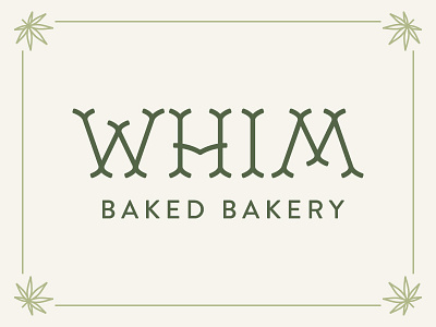Whim Baked Bakery aiga branding command x cookie leaf logo marijuana ornamental pot type typography weed