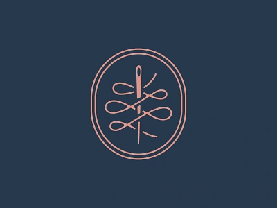 Needle & Thread Mark icon illustration loop mark needle swash thread vector