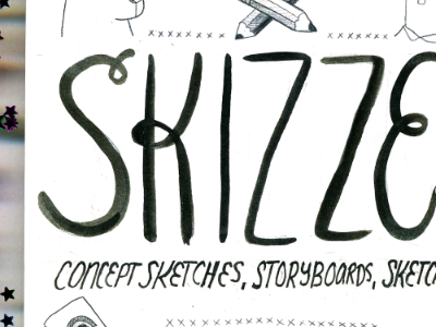 Skizze! Exhibition and Reception Poster hand drawn hand drawn hand lettered hand lettered ink lettering type typography