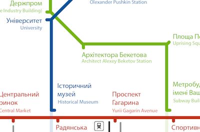 Kharkiv Subway and S-Bahn Map map urbanism