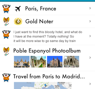 Generic iPhone feed feed mobile travel ux
