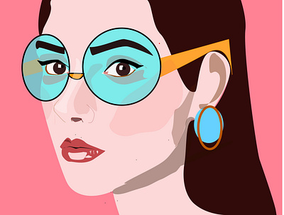 Turquoise Lady graphic design illustration vector art