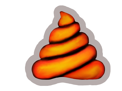 Orange poop design illustration