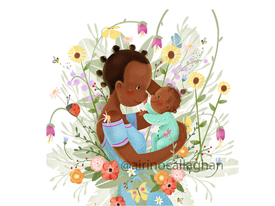 Mother and Child // Happy Mothers-day // Motherhood baby floral happymothersday illustration illustration art mother motherandchild mothersday