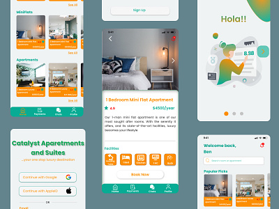 Catalyst Apartments apartments app booking branding design hotels icon illustration journey logo orders rentals rooms travel typography ui ux vector