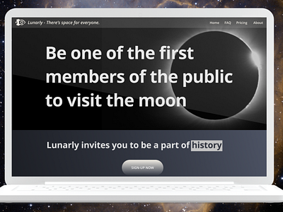 Daily UI Challenge #1 - Lunarly Sign-Up Page