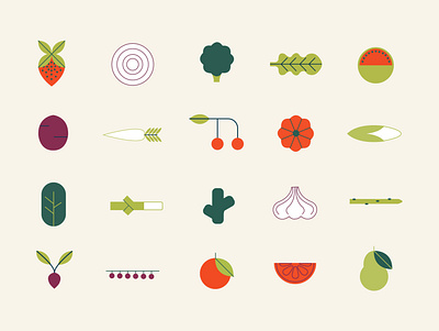 fruits+veggies icon design