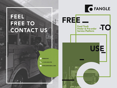 FANGLE-food truck service flyer flyer design