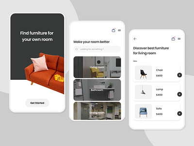 Furniture App design e commerce exploration furniture furniture app minimal minimalist mobile mobile app ui ui mobile