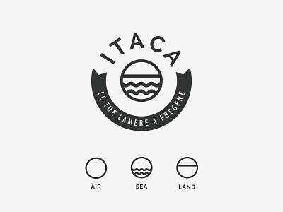 ITACA · Le tue camere a Fregene air branding cocept identity land logo logotype sea symbol waves