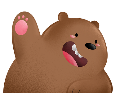 Grizz cartoon network cartoons digital painting grizz illustration painting we bare bears
