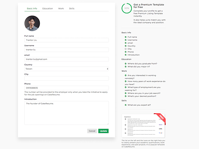 Get a Premium Template for Free cakeresume completion rate completion ratio profile user profile
