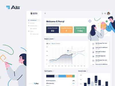 My Alii - Purchase Order & Accounts Payable Dashboard UI admin application dashboard ui ux web design web development