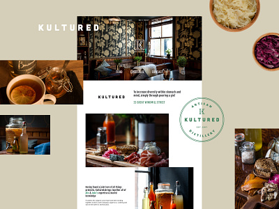 Kultured - Restaurant Website restaurant ui ux web design web development wordpress