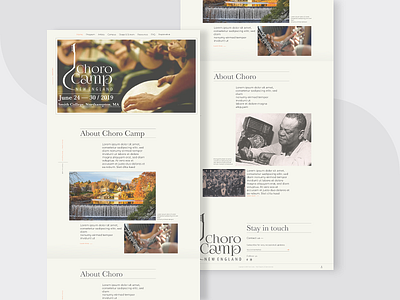 Choro Camp - homepage design event landingpage layout minimalist music retro ui ux vintage