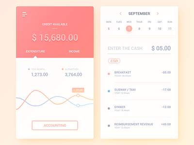 Accounting App app clean data design graph interface mobile ui
