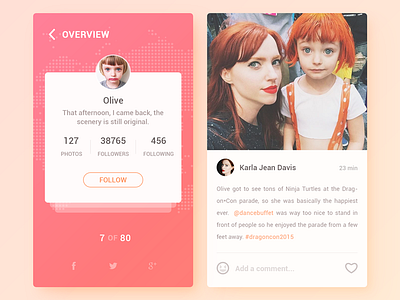 Social App app cards clean design interface social ui