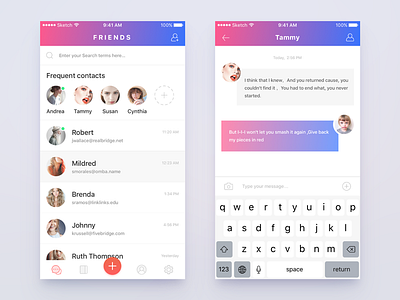 Chat app chat clean design interface ios social ui