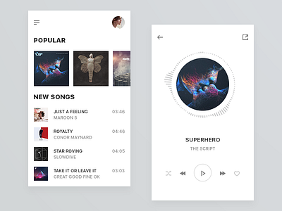 Music app app clean design ios music player ui